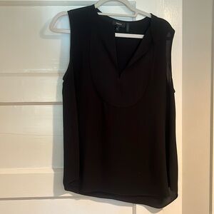 Sleeveless black silk top